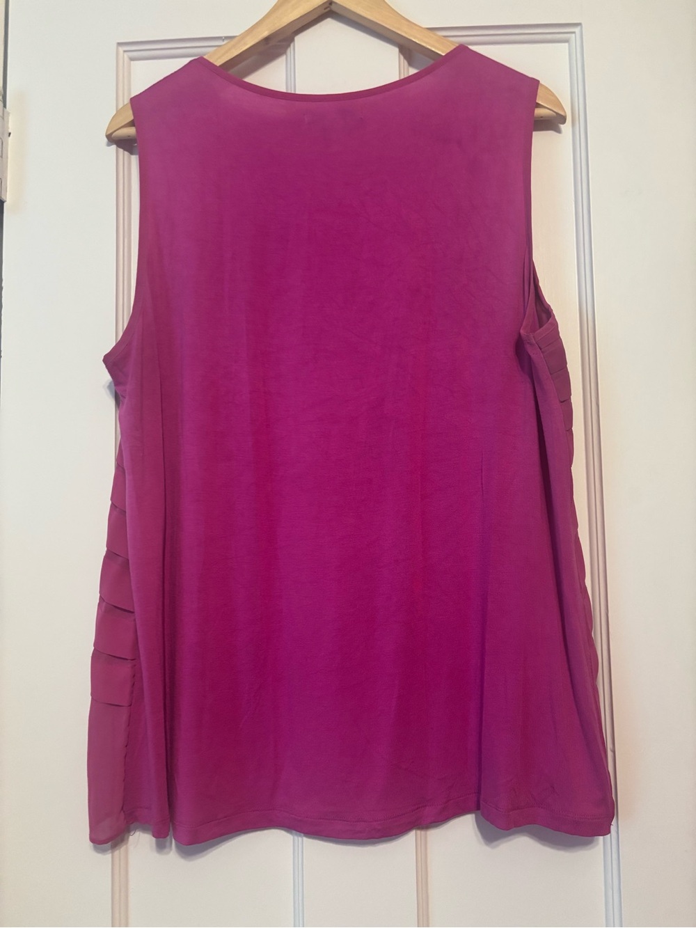 Dana Buchman Layered Pleat Sleeveless Shell - Raspberry - Picture 4 of 4